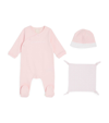 GIVENCHY 4G LOGO ALL-IN-ONE, HAT AND BLANKET SET (3-12 MONTHS)