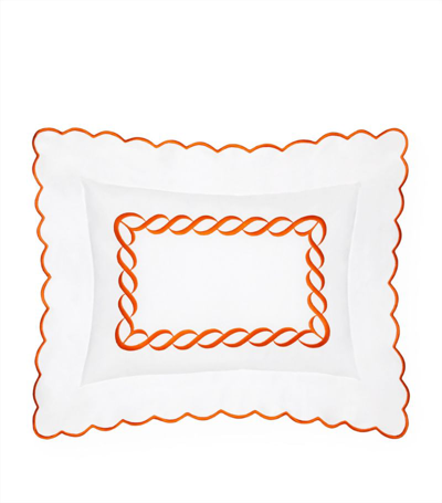 Pratesi Treccia Oxford Pillowcase (30cm X 40cm) In Orange