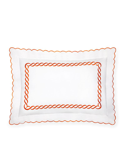 Pratesi Treccia Oxford Pillowcase (50cm X 75cm) In Orange