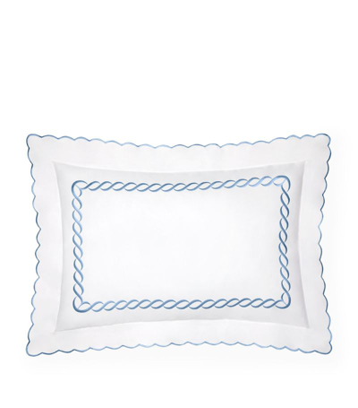 Pratesi Treccia Oxford Pillowcase (50cm X 90cm) In Blue