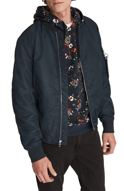 Rag & Bone Icons Manston Recycled Nylon Bomber Jacket In Black