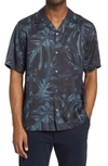 Theory Noll Print Short Sleeve Button-up Shirt In Heron Multi