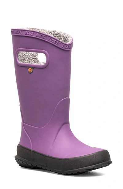 Bogs Kids' Plush Insulated Waterproof Rain Boot In Purple