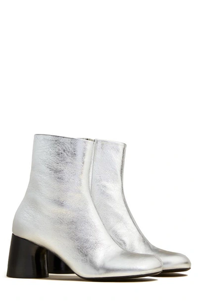 Khaite Admiral Metallic Crinkled-leather Ankle Boots In Silver