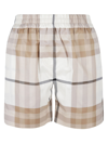 Burberry Signature Check-print Shorts In Frosted White