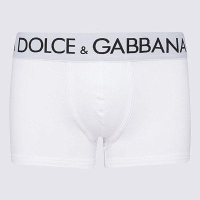 Dolce & Gabbana Logo Waistband Briefs In Bianco Ottico