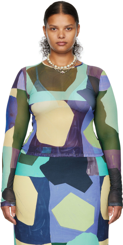 Miaou Multicolor Paloma Elsesser Edition Graphic Long Sleeve T-shirt In Abstraction