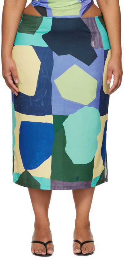 Miaou Multicolor Paloma Elsesser Edition Moni Midi Skirt In Multicolour