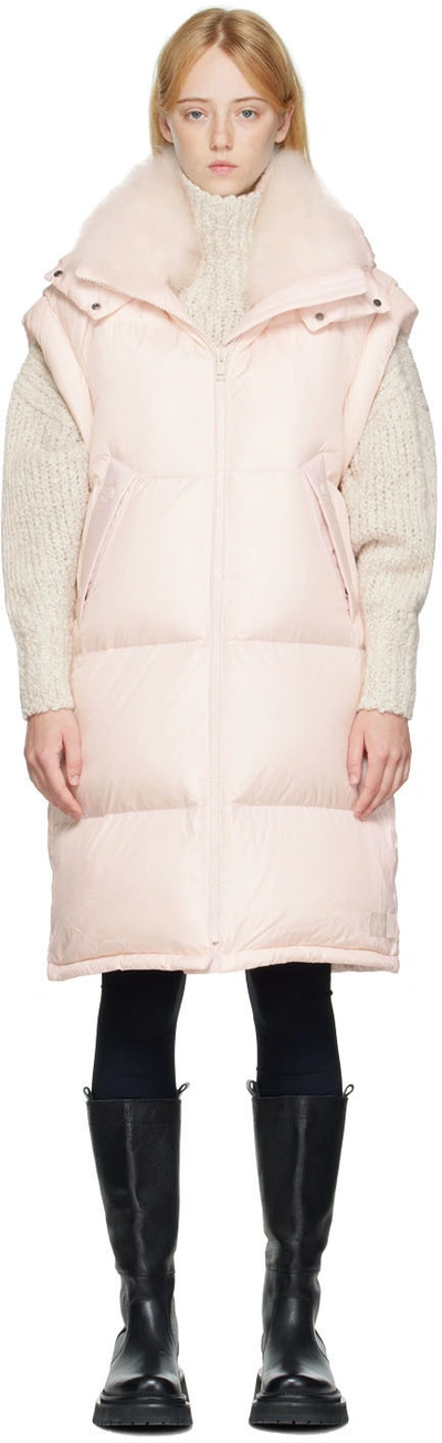 Yves Salomon Pink Doudoune Down Vest In A5089 Rosewater