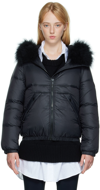 YVES SALOMON BLACK DOUDOUNE DOWN JACKET