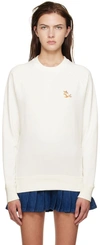Maison Kitsuné Chillax Fox Patch Classic Sweatshirt In P700 Ecru