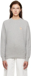 Maison Kitsuné Chillax Fox Patch Classic Sweatshirt In Grey