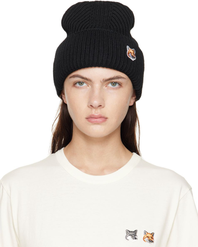 Maison Kitsuné Black Fox Head Beanie