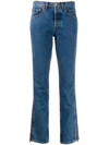 VETEMENTS ZIPPED-SIDE HIGH-RISE JEANS