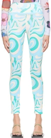 Shop Fensi Ssense Exclusive White Desert Road Leggings In Aqua