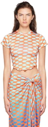 Fensi Ssense Exclusive Orange & Blue T-shirt In Orange/ Blue