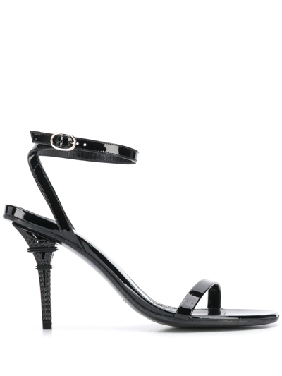 Vetements Eiffel Tower Ankle Strap Sandals In Black