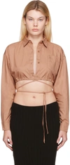 Andreädamo Andreādamo 'criss Cross' Cropped Shirt In 002 0476 Nude