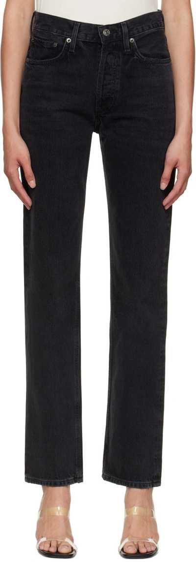 Agolde Panoramic Wild Straight-leg-jeans In Schwarz