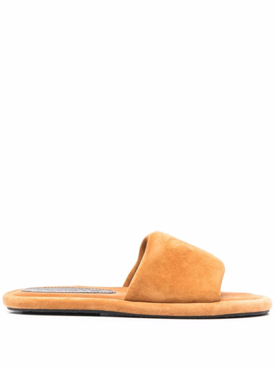 Nanushka Berrington Flat Suede Sandals In Yellow