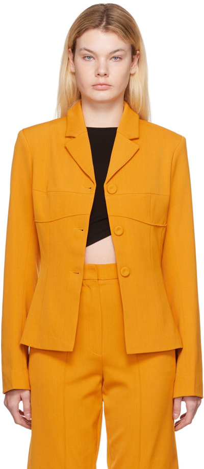 Olenich Orange Fitted Blazer In Zesty Orange