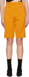 Olenich Orange Pinched Seam Shorts In Zesty Orang