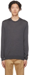 Golden Goose Grey Crewneck Sweater With Maxi Logo Lettering On The Rear In 60304 Dark Grey Mela