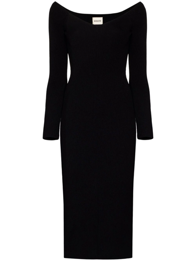 Khaite Black Pia Sheath Dress