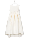 La Stupenderia Floral-detail Dress In Neutrals
