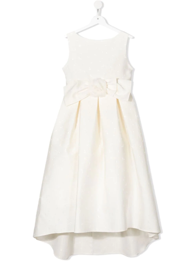 La Stupenderia Kids' Floral-detail Dress In Neutrals