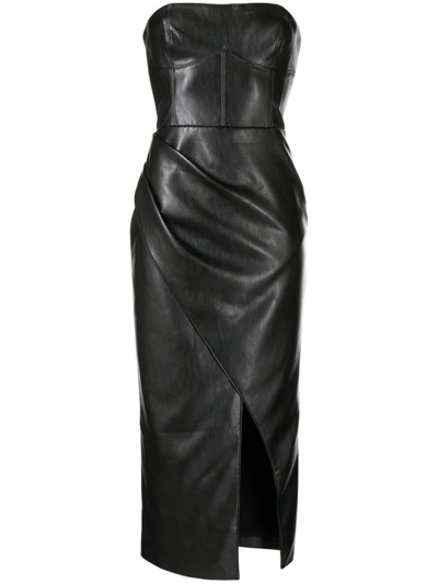 Manning Cartell Strapless Draped Midi Dress In Black | ModeSens