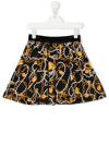MOSCHINO TOY NECKLACE-PRINT PLEATED SKIRT