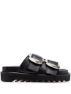 TOGA DOUBLE-BUCKLE LEATHER SANDALS