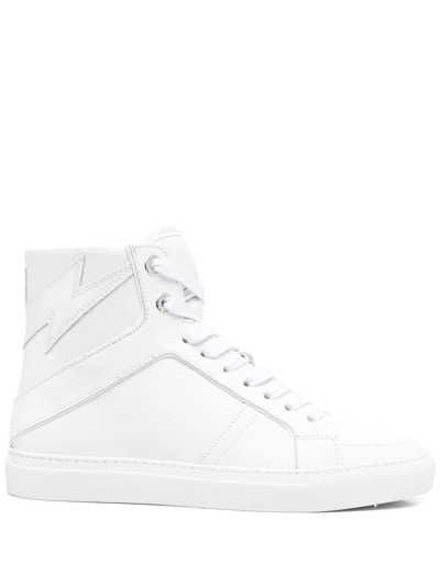 Zadig & Voltaire Zv174 High Flash Stud-detail Leather Hi-tops In White