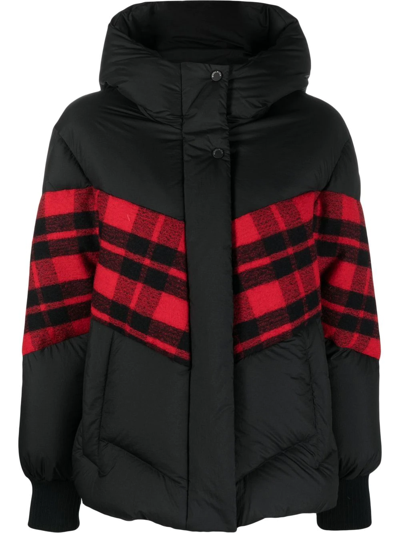 Woolrich Plunket Jacket Hooded Harrington Jacket Nero-rosso  Woman In Nero/rosso