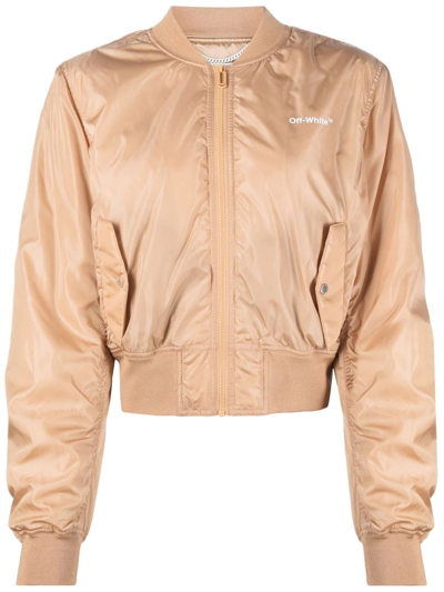 Off-white Off White Diag Bomber Jacket In Beige