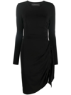 Federica Tosi Asymmetric Black Jersey Dress In Black