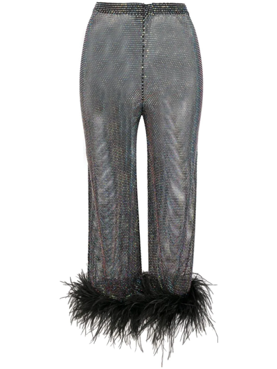 SANTA BRANDS OSTRICH-FEATHER CROPPED TROUSERS