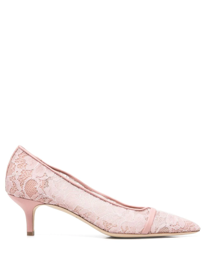 Malone Souliers Floral-lace 60mm Pumps In Pink Rose