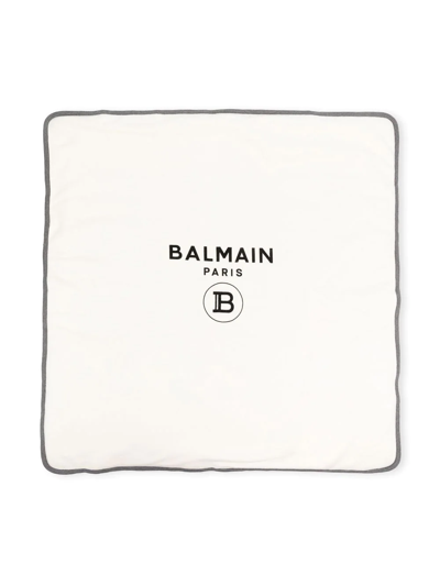 Balmain Logo-print Blanket In White