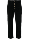 DONDUP STRAIGHT-LEG CROPPED BUTTONED TROUSERS