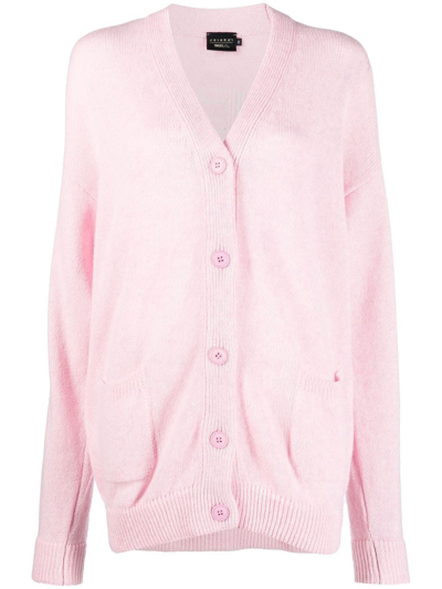 Joshua Sanders Smiley Face Intarsia Cardigan In Pink