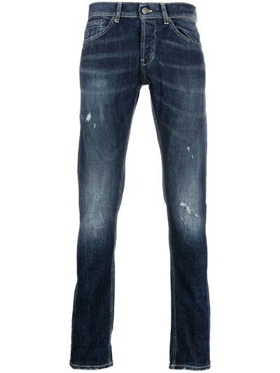 Dondup Stonewashed Slim-fit Jeans In Blue