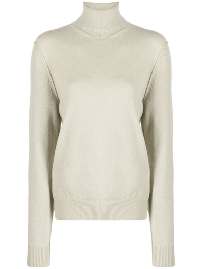 Maison Margiela Roll-neck Cashmere Jumper In Green