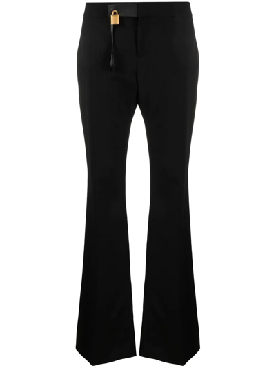 Tom Ford Mid-rise Flared Trousers In Nero