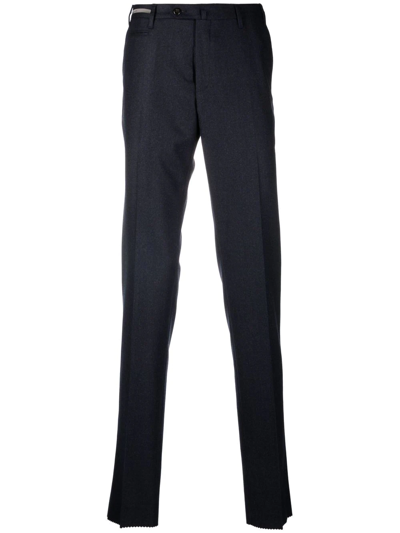 Corneliani Straight-leg Cotton-wool Trousers In Blue