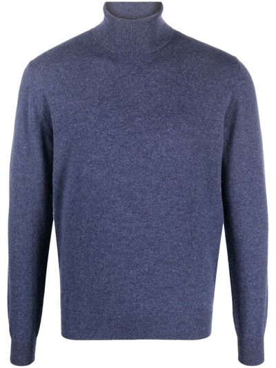 Corneliani Roll-neck Cashmere Jumper In Blue