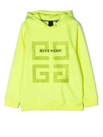 Givenchy Kids' Logo-print Long-sleeve Hoodie In Yellow