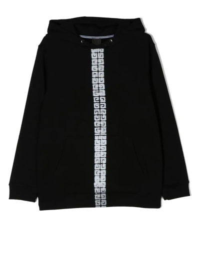 Givenchy Black Jersey Hoodie With 4g Print Kids Boy