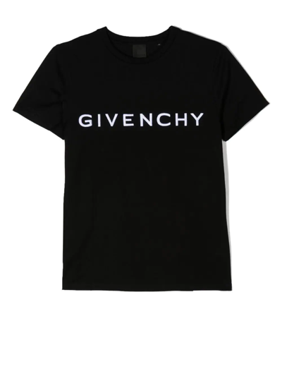 Givenchy Kids' Logo-print Short-sleeve T-shirt In Black